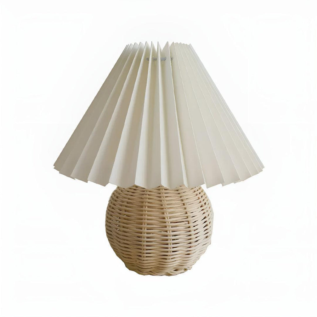 Woven Rattan Table Lamp - Stylish Bedside & Living Room Accent Light 2