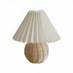 Woven Rattan Table Lamp - Stylish Bedside & Living Room Accent Light 2