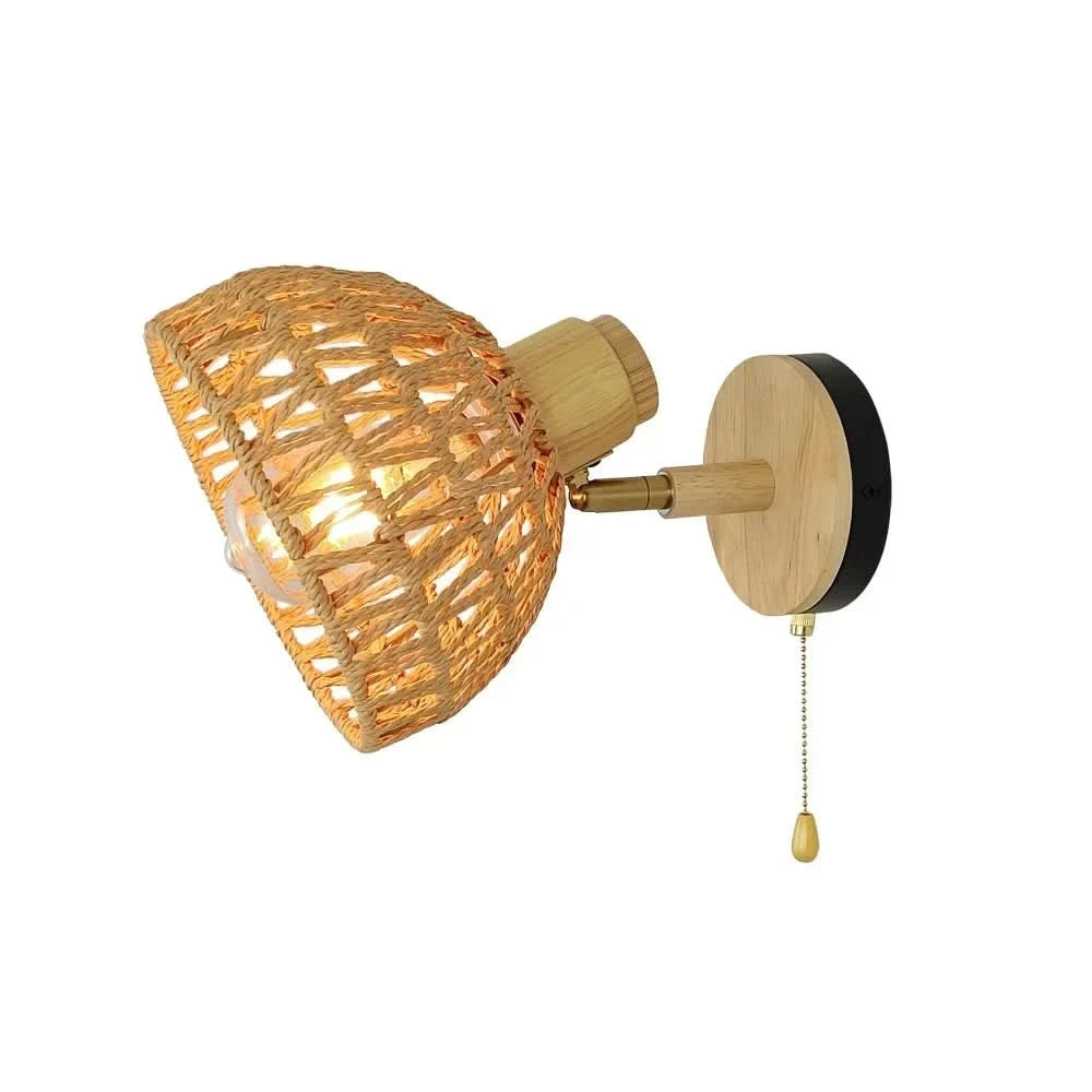 Woven Wall Sconce - Natural Rattan Design for Cozy Ambient Lighting 5