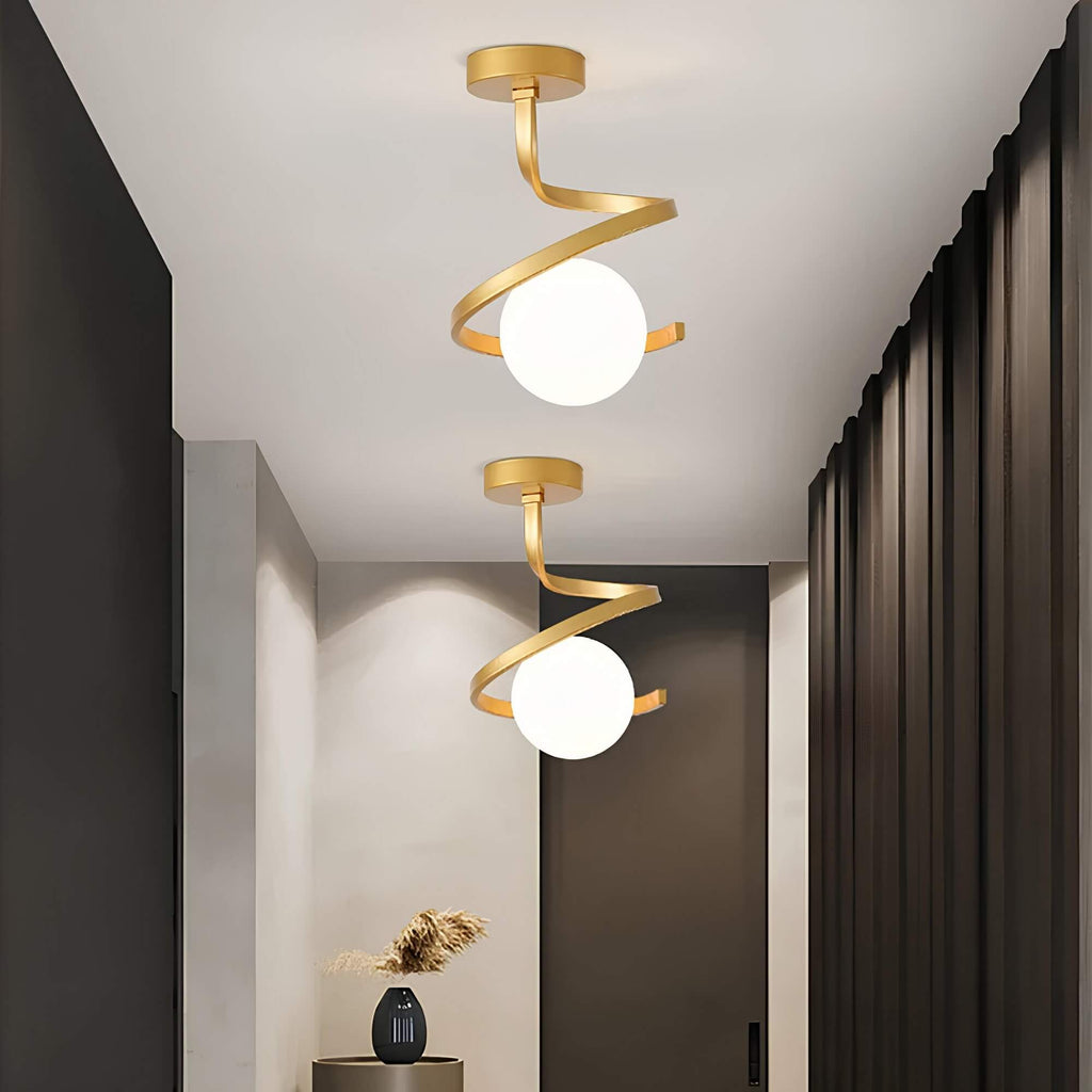 Wrought Iron Glass Ceiling Light - Dimmable LED for Elegant Ambiance 1