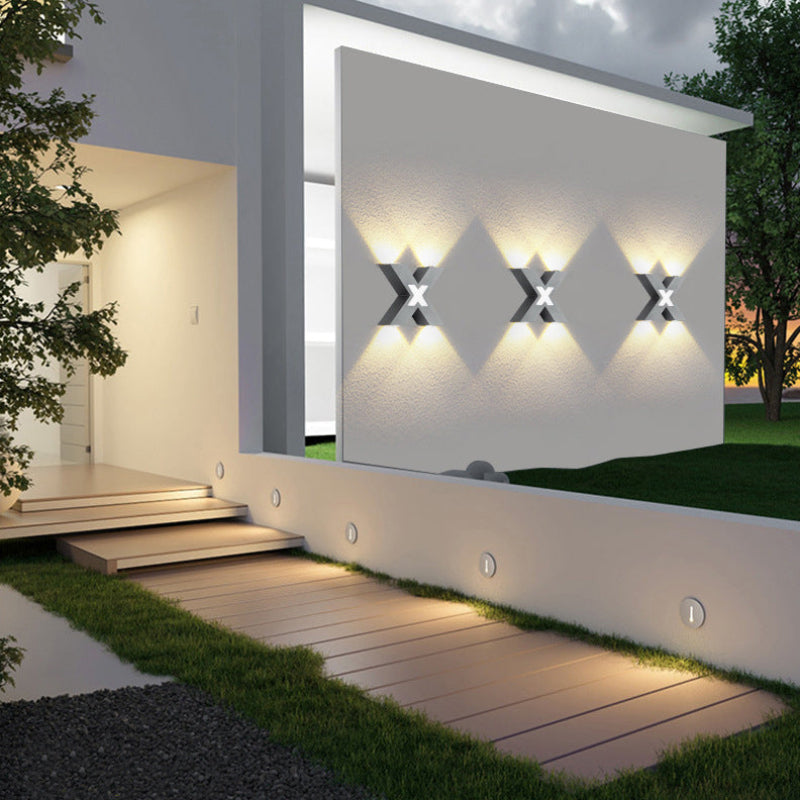 X-Shape LED Outdoor Wall Light - Stylish, Weatherproof, Energy Efficient 12