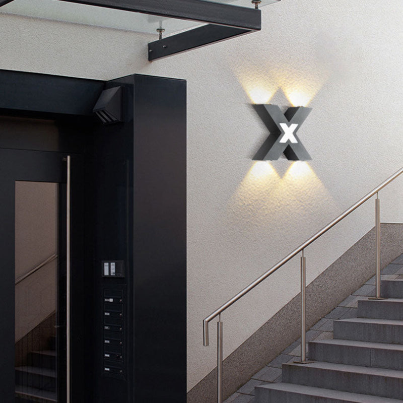 X-Shape LED Outdoor Wall Light - Stylish, Weatherproof, Energy Efficient 3