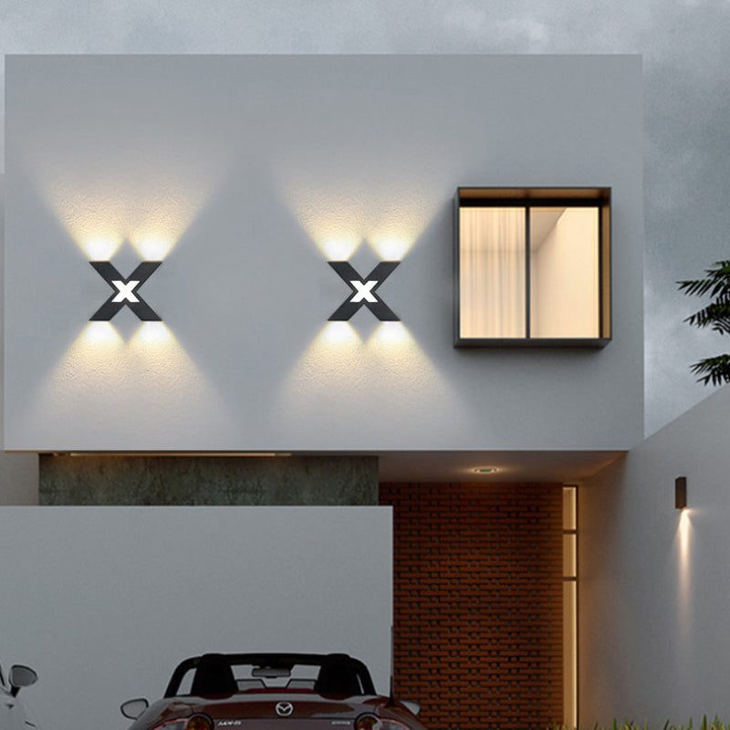 X-Shape LED Outdoor Wall Light - Stylish, Weatherproof, Energy Efficient 7
