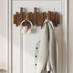 Modura Modern Wooden Coat Rack with Foldable Magnetic Wall Hooks 4