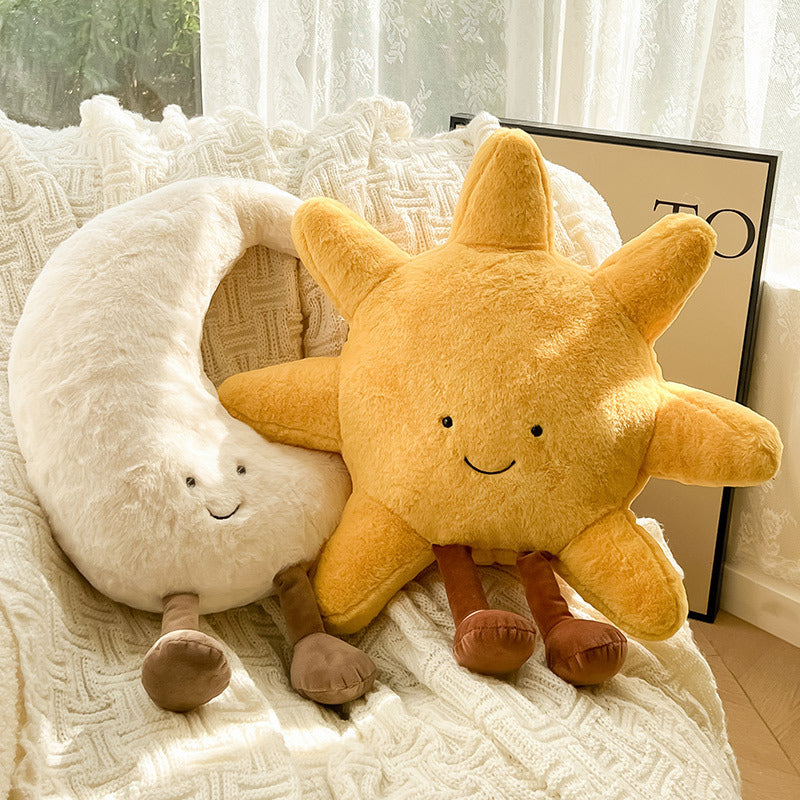 Sun and Moon Plush Pillow Ð Soft Velvet Cushion for Bedroom & Nursery DŽcor 0