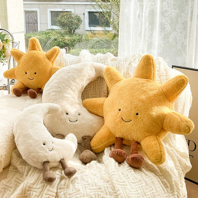 Sun and Moon Plush Pillow Ð Soft Velvet Cushion for Bedroom & Nursery DŽcor 3