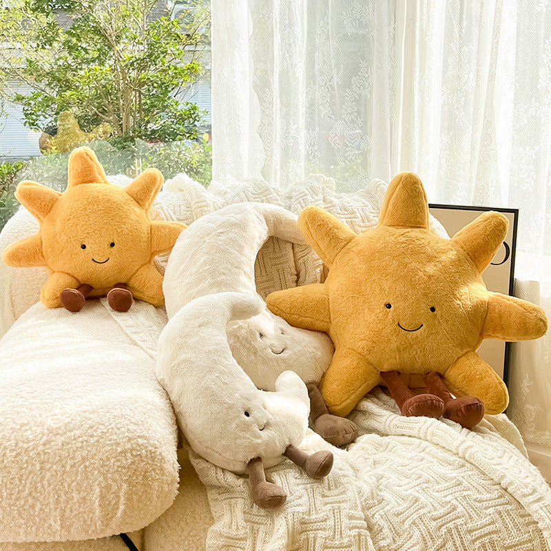 Sun and Moon Plush Pillow Ð Soft Velvet Cushion for Bedroom & Nursery DŽcor 2