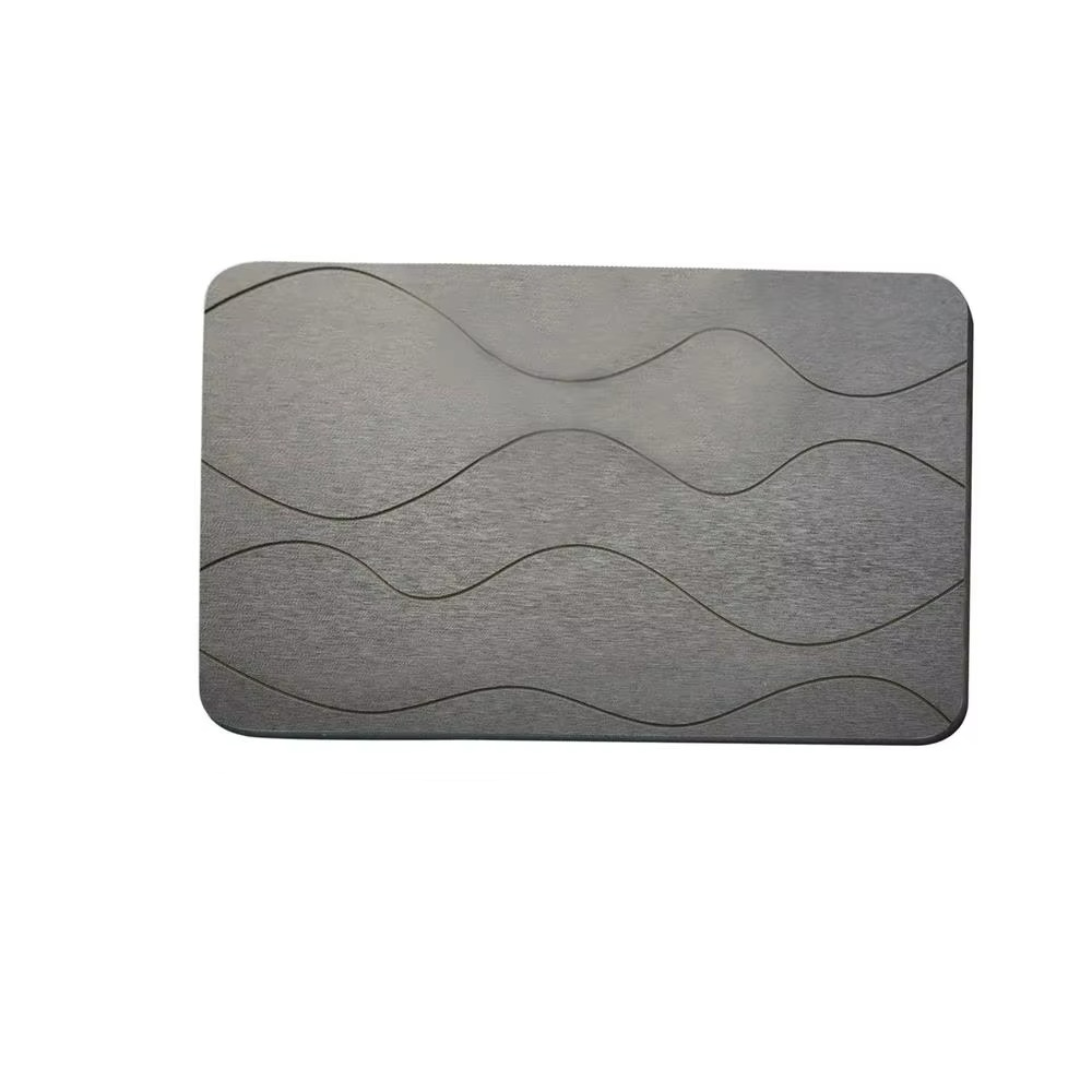 Rectangular metal sheet with wavy pattern and dimensions labeled