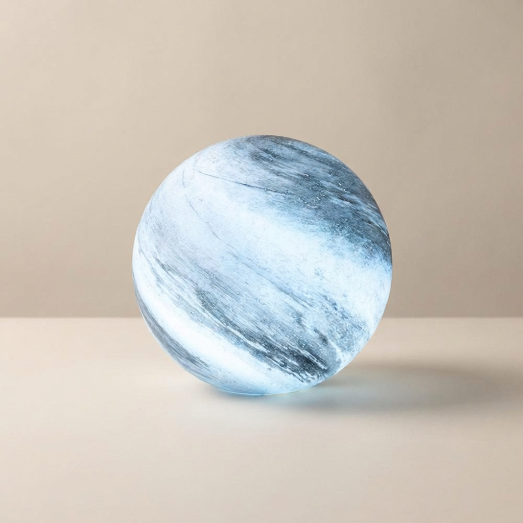 Marble-textured sphere on a beige background
