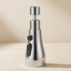 Chrome kitchen faucet on a beige background