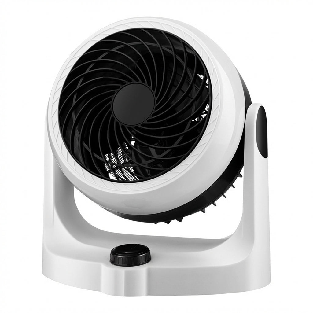 White and black fan on a white background
