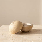 Incense Burner Natural Stone Marble and Travertine 10.5 cm Diameter 9 Hole Design