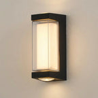 Modern outdoor wall light fixture on a neutral wall