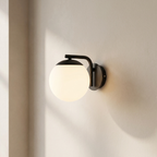 Globe Wall Light, Glass Shade, E14 Bulb, Hardwired Installation 0
