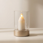 LED Candle Lamp, Glass Cylinder, USB Rechargeable, Motion Control 0