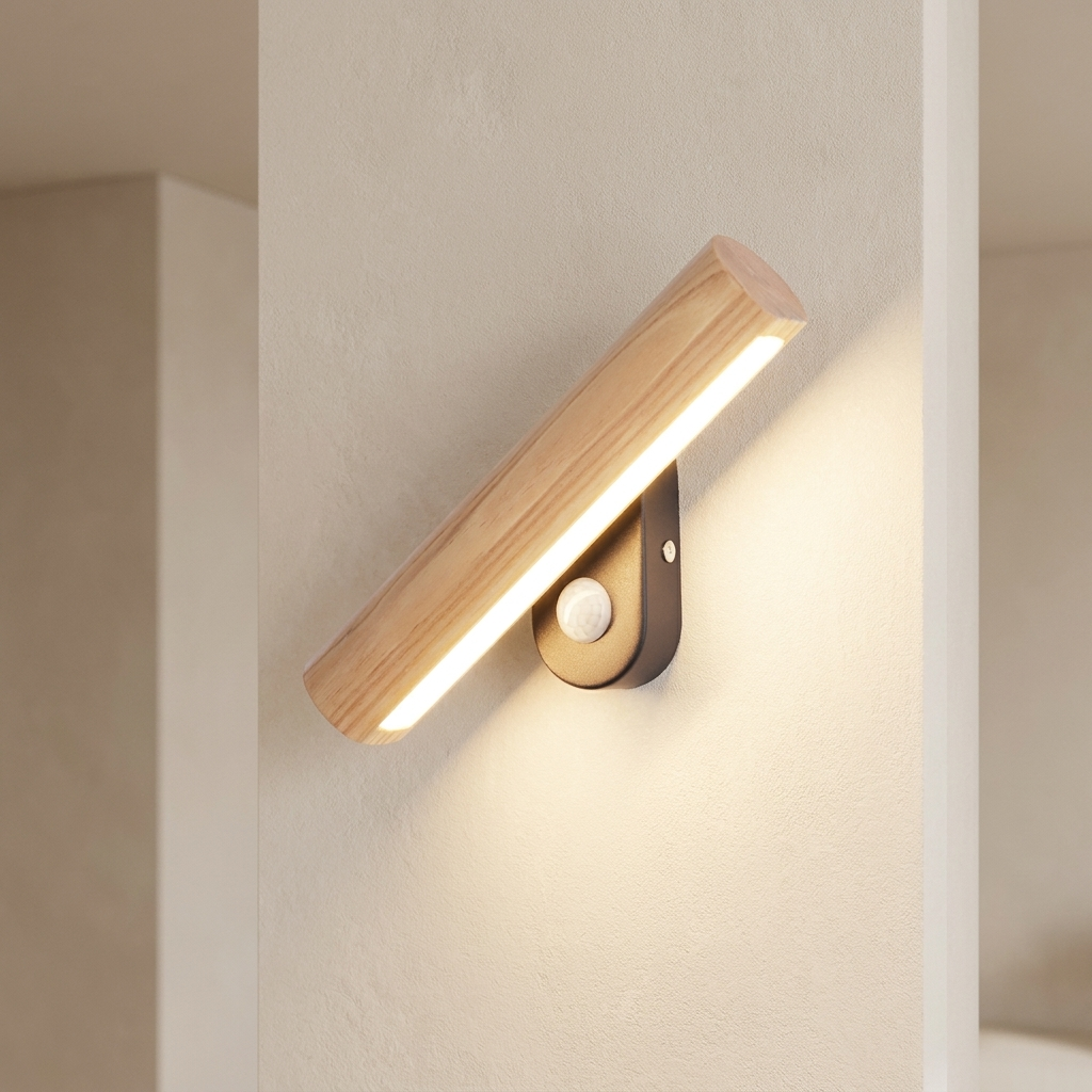 Rotatable LED Wall Sconce, Wood Finish, Dual Color Temperature, 2 Sizes 0