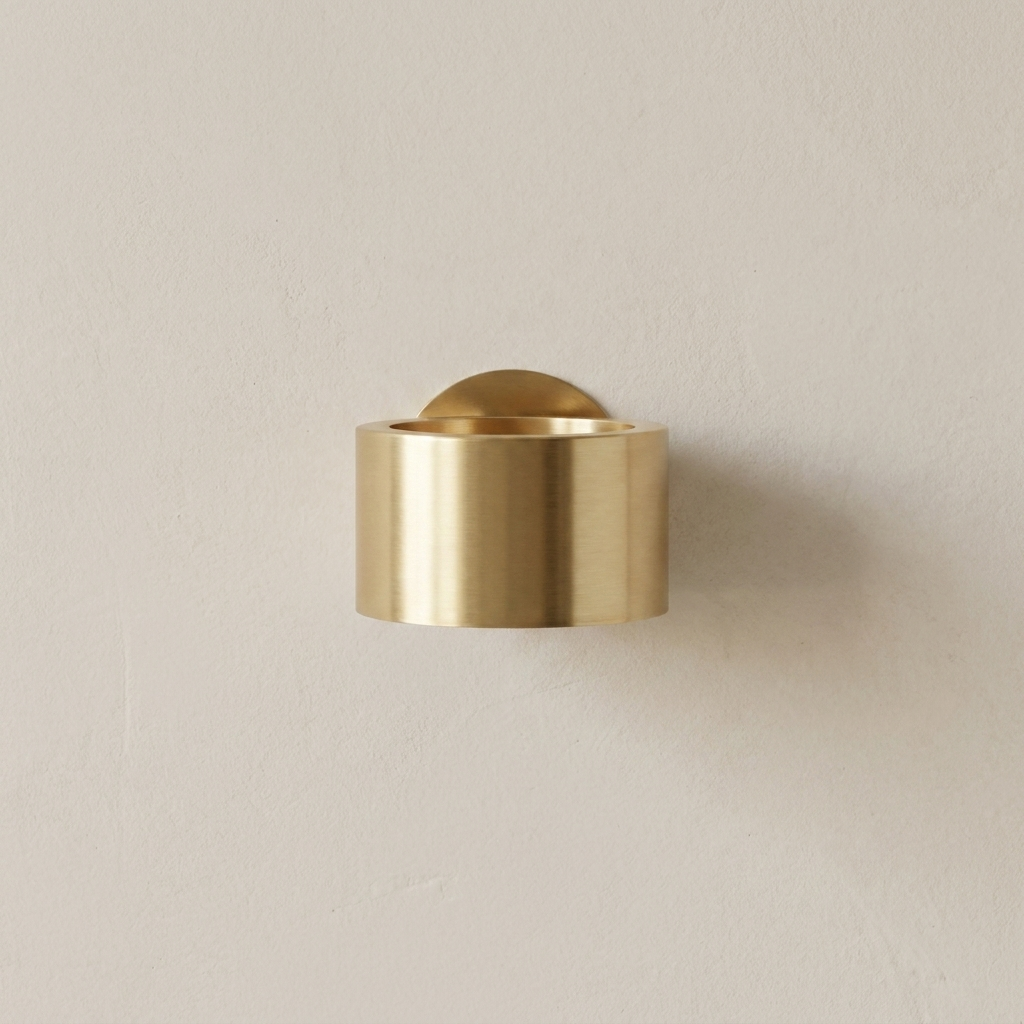 Wall-Mounted LED-Compatible Sconce, Metal Gold Finish, E26/E27 Base, Hardwired