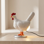 Chicken-Shaped Novelty Table Lamp, Corded, LED, Animal Figure Design