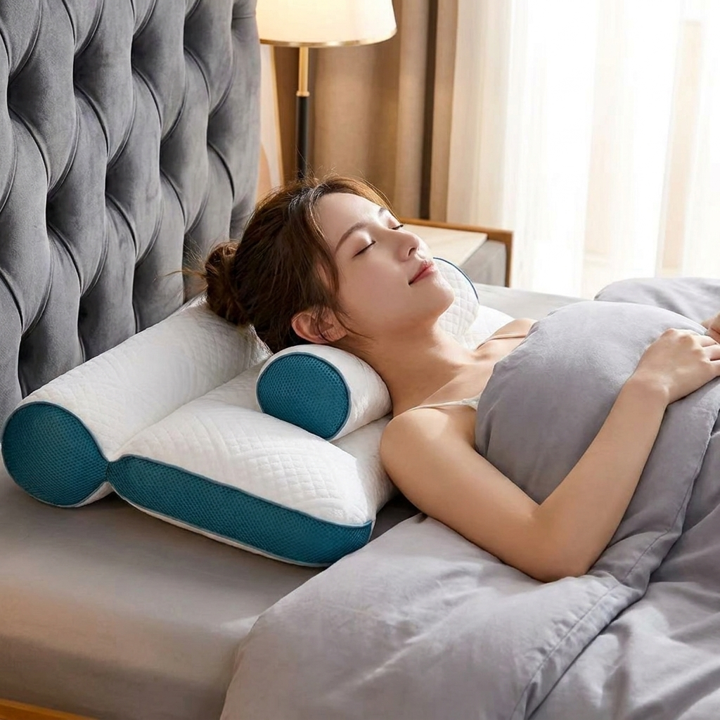 Pillow Goose Down Cotton Cover Ergonomic Contour Standard Size 2