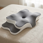 Memory Foam Pillow Adjustable Height Contoured Design Polyester Cover 1