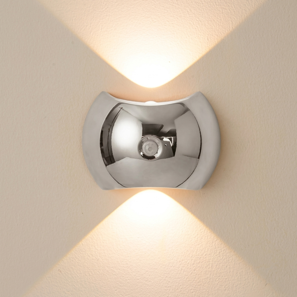 Modern wall light fixture on a neutral wall
