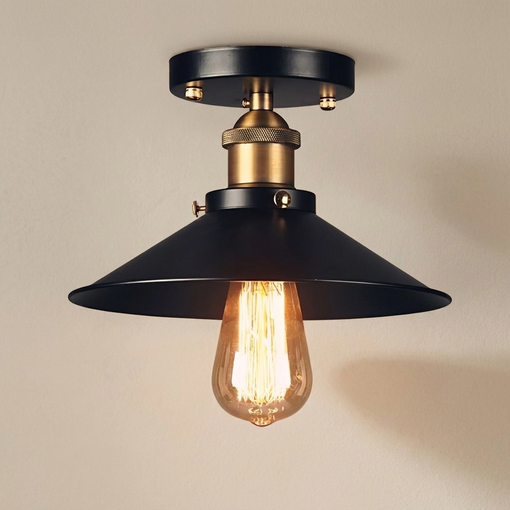 Pendant Light Iron Bronze Finish E27 Industrial Ceiling Lamp
