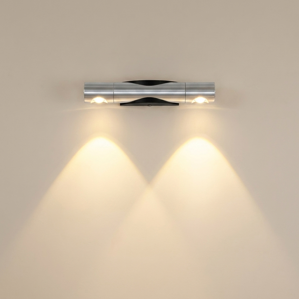 Dual Head Wall Spotlight, Aluminum Alloy, AC 85-265V, Wall Mounted