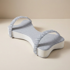 Gray sandal with a thick white sole on a beige background
