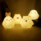 Animal Character LED Night Light, Portable, Battery Powered, Indoor Use