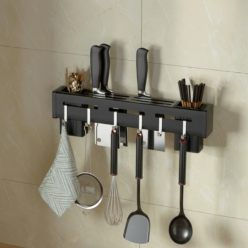 Wall-Mounted Knife Storage Rack, Stainless Steel