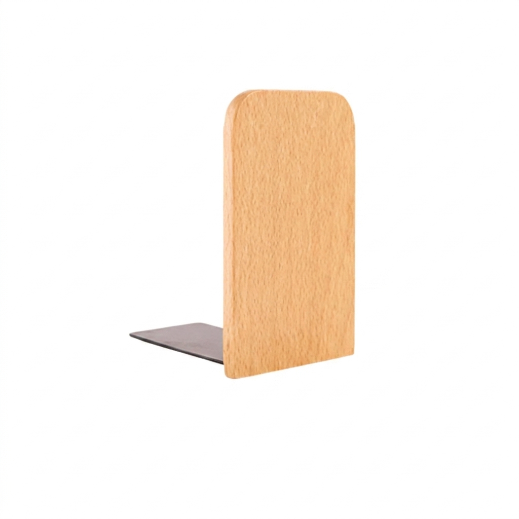 Wooden bookend on a white background