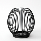 Black wire basket with dimensions on a white background