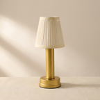 Wireless Table Lamp Construction Integrated LED Polished Brass Finish