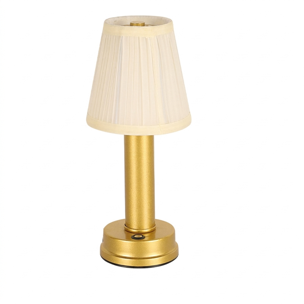 Wireless Table Lamp Construction Integrated LED Polished Brass Finish 4