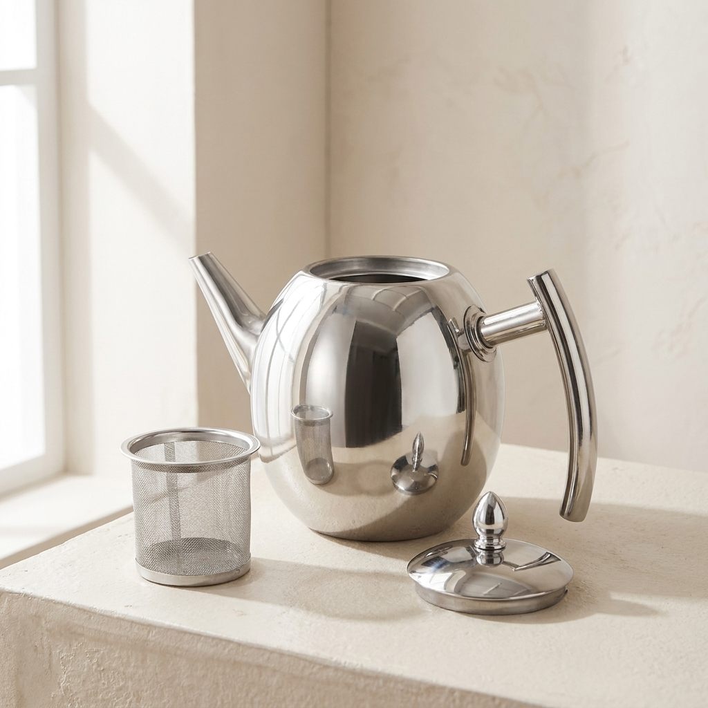 Tea Kettle, Removable Mesh Filter, Polished Finish, Vented Lid 0