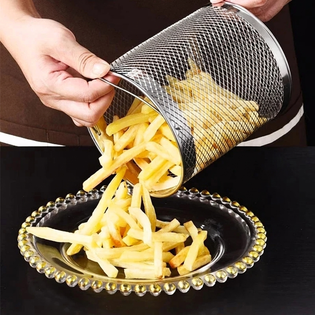 Deep Frying Pot, Oil Strainer, Fry Basket, Pouring Spout 2