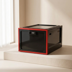 Lockable Refrigerator Storage Bin, Combination Lock, Clear Design, Ventilated Storage