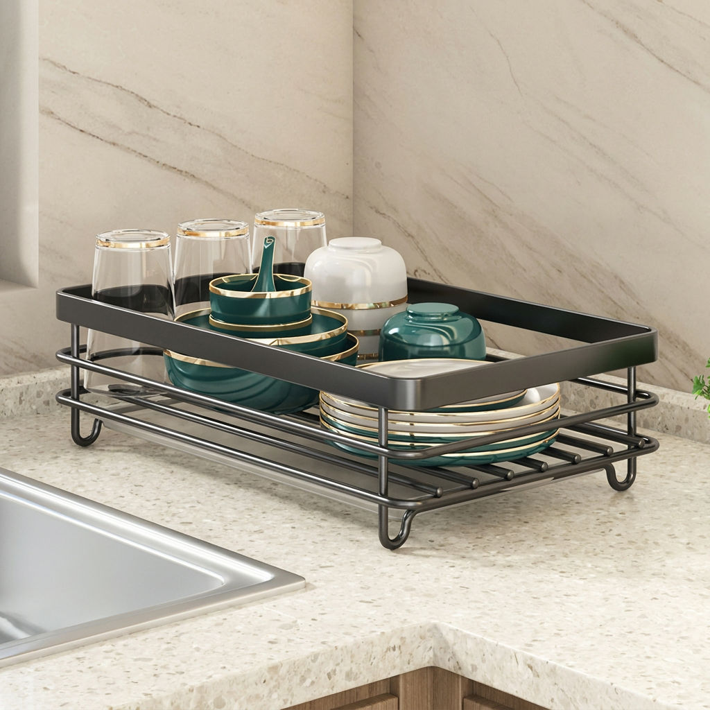 Dish Drying Rack, Countertop, Removable Rack, Kitchen Organizer
