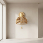 Wall Sconce Natural Rattan Woven Wall Mounted Light 1