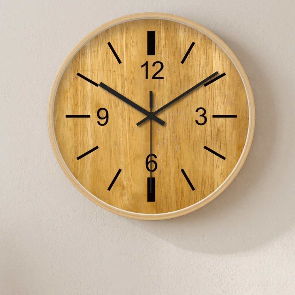 Numeral Wall Clock, Silent Quartz Movement, Easy Read Dial, Round Design 0