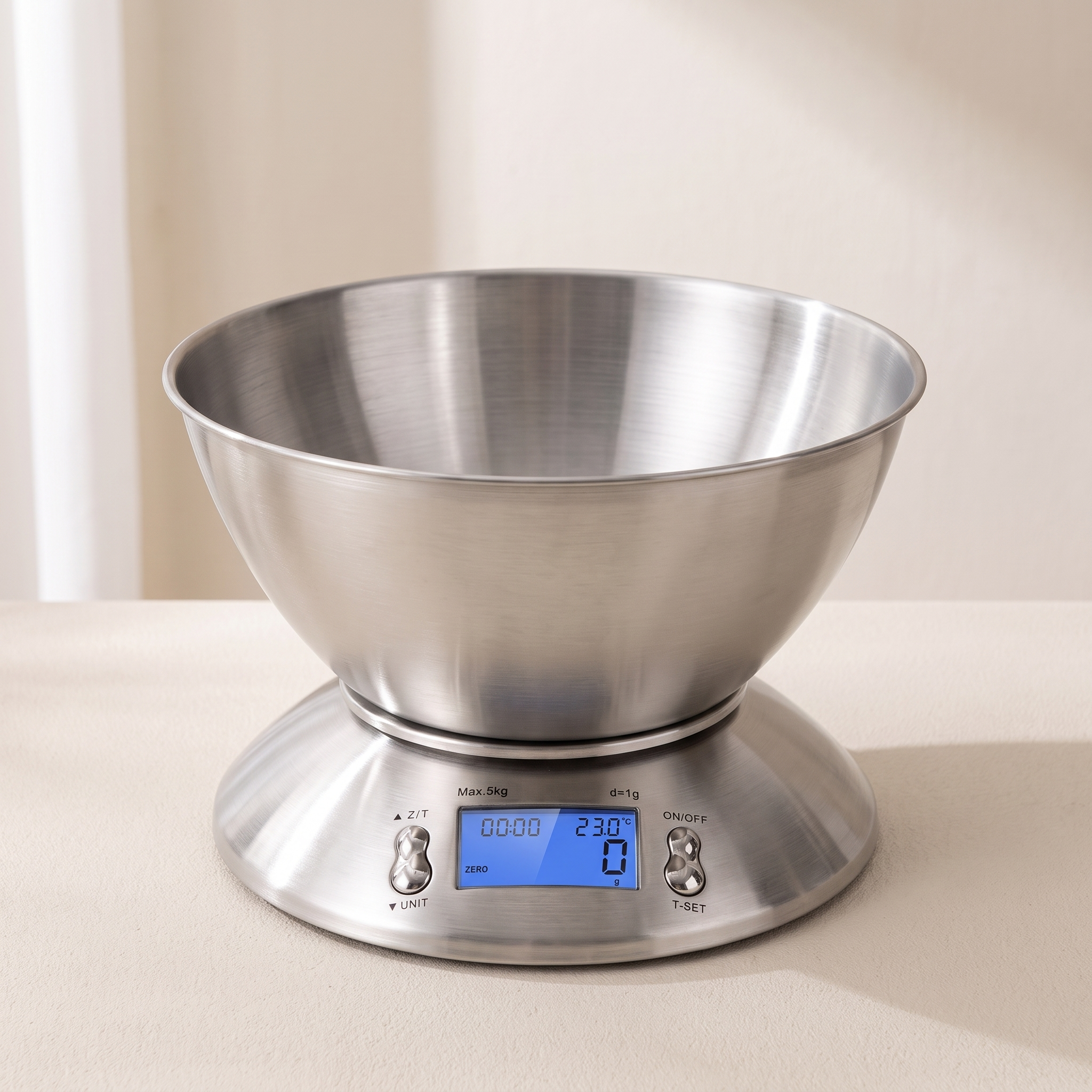 Digital Kitchen Scale, LCD Display, Removable Bowl, Electronic 0