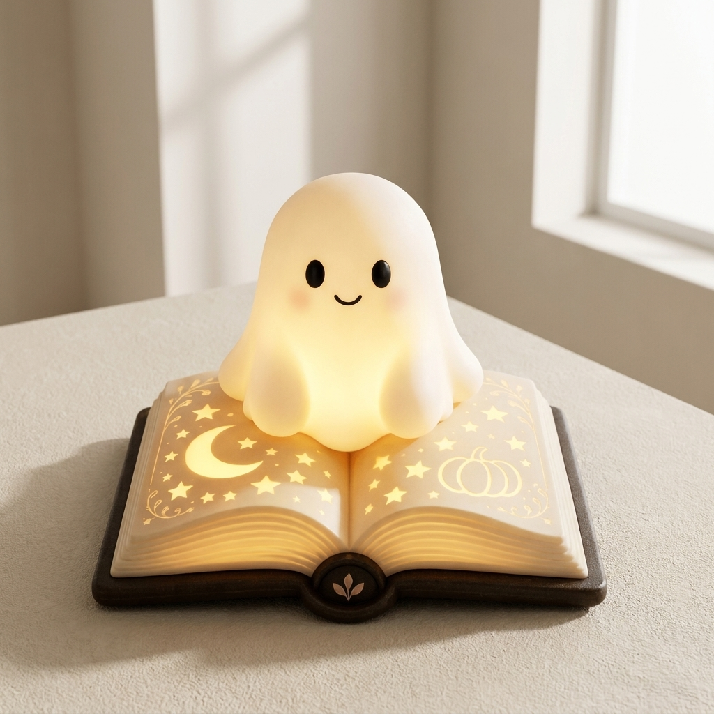 Ghost Night Light, Halloween Ghost Design, Book Design, Battery Powered