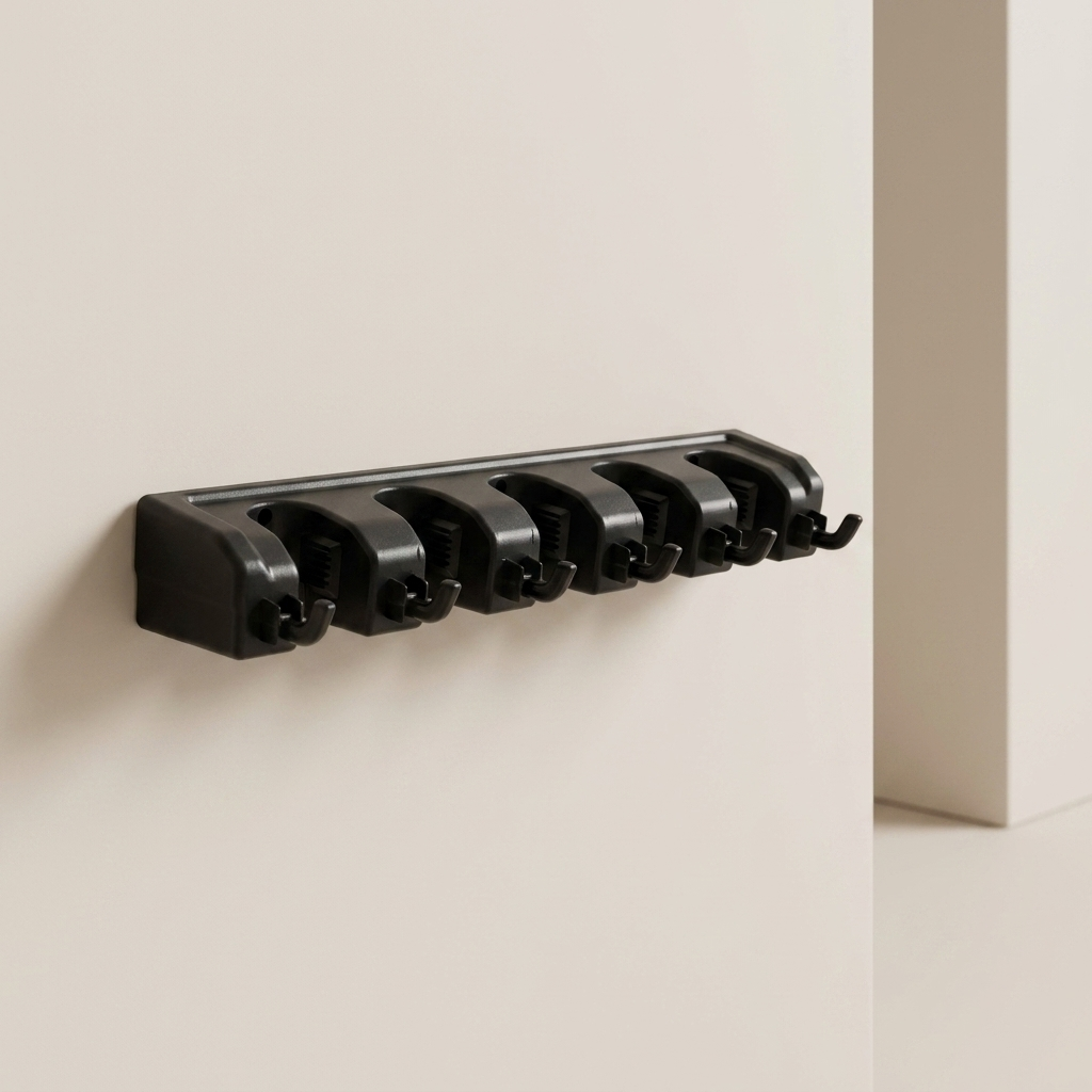 Wall Mounted Mop and Broom Holder Plastic Cleaning Tool Organizer 1