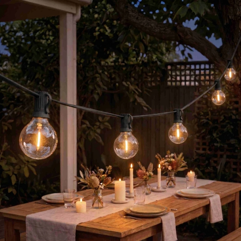 Festoon Lights Mustard Warm White Indoor Outdoor Lighting