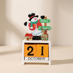 Christmas Countdown Calendar, Santa Claus Theme, Tabletop Display, Movable Date Blocks
