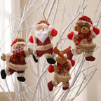 Christmas Plush Ornament Set, 4-Piece Set, Hanging Decoration, Seasonal Figures