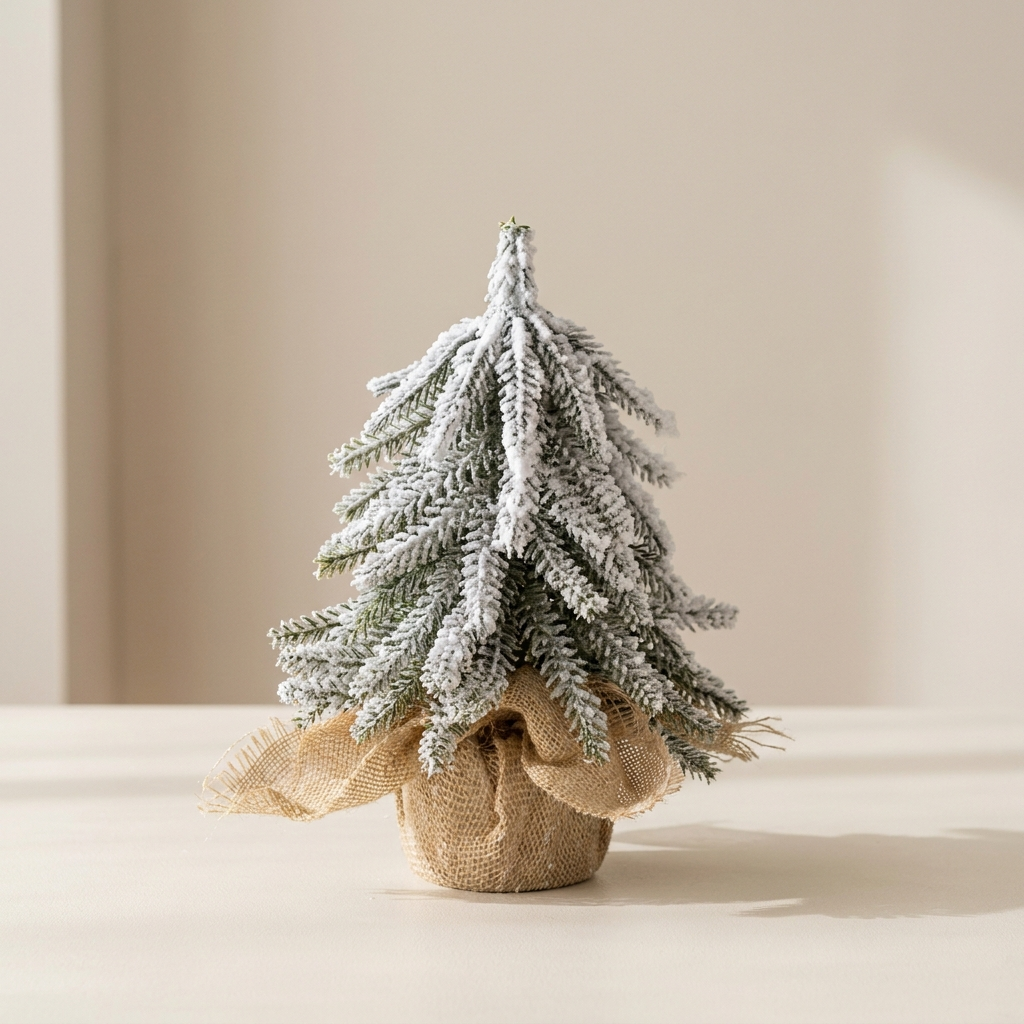 Mini Snowy Christmas Tree Tabletop Winter Decor