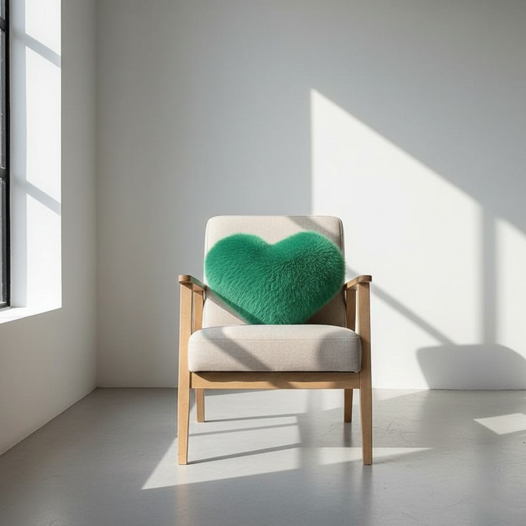 Heart-Shaped Plush Throw Pillow