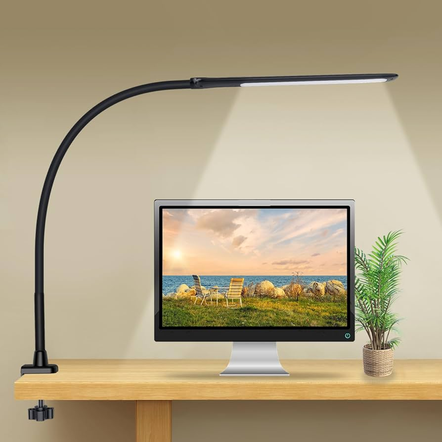LED Desk Lamp with Adjustable Clamp, 3 Modes & 10 Brightness Levels for Eye Comfort 1