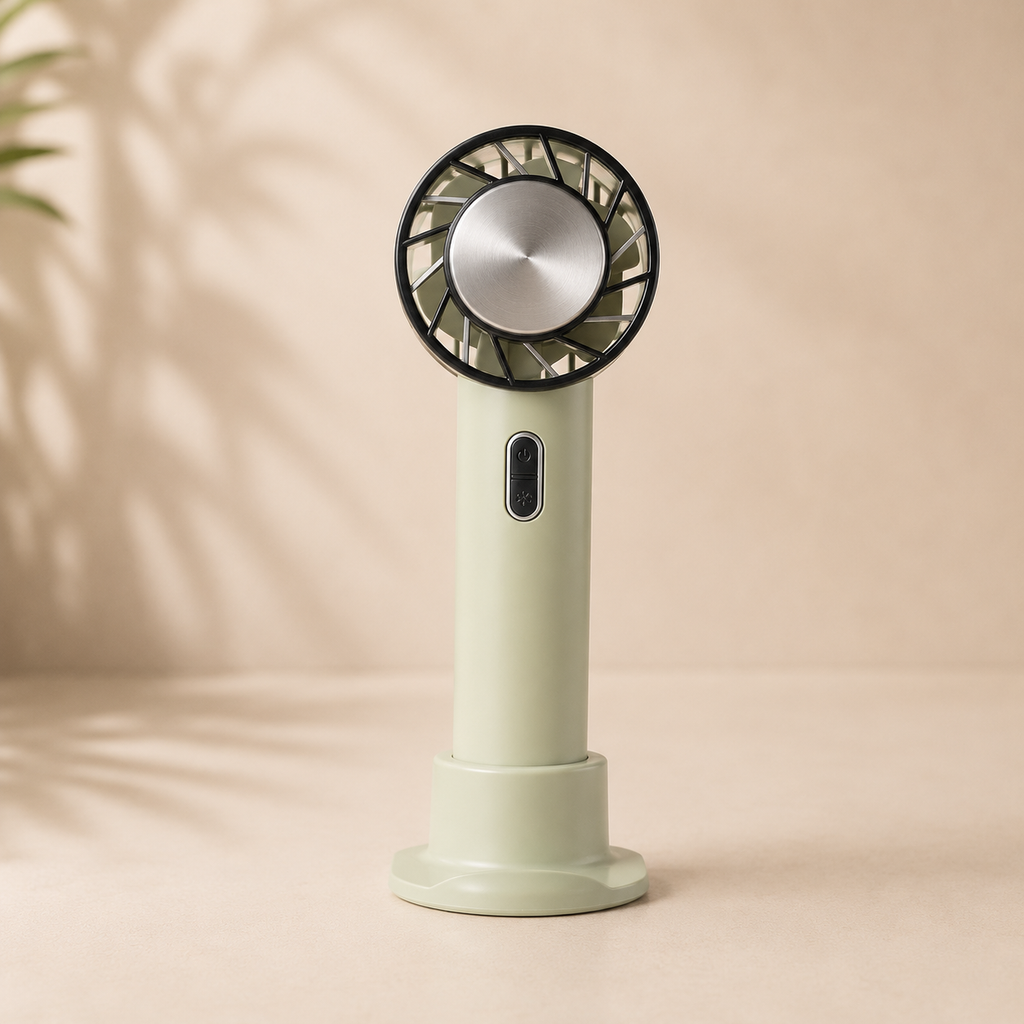 Portable fan on a beige background